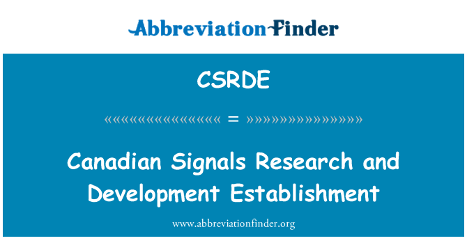 CSRDE: Senyals canadenca de recerca i desenvolupament d'establiment