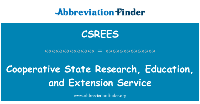 CSREES: Cooperative State Research, Education, and Extension Service