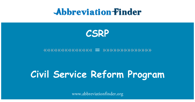 CSRP: 公務員制度改革方案