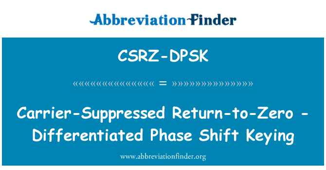 CSRZ-DPSK: Supprimé par transporteur retour-à-zéro - différenciés de déphasage d'incrustation