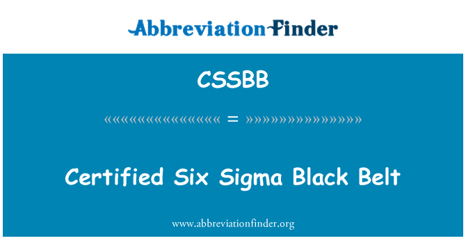 CSSBB: Diperakui Six Sigma Black Belt