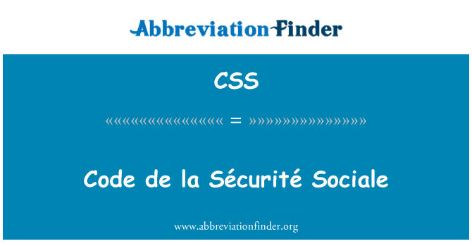 CSS: Kod de la Sécurité Sociale