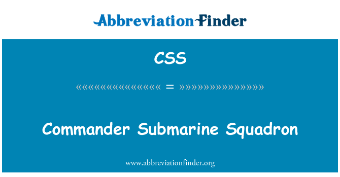 CSS: Commander Submarine Squadron