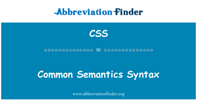 CSS: Společné Syntax Sémantika