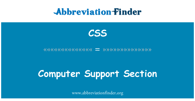 CSS: Computer Support afdeling