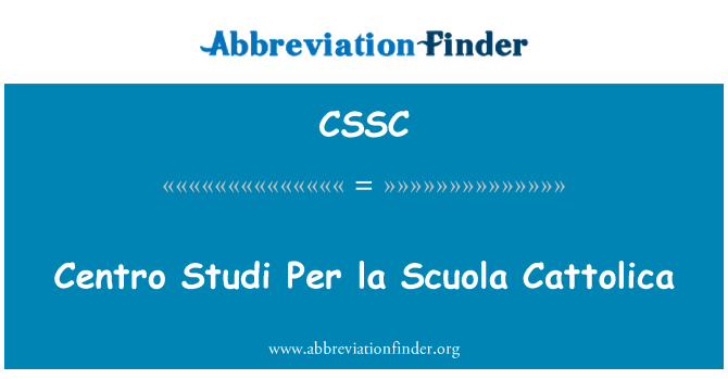 CSSC: Centro Studi Per la Scuola Cattolica