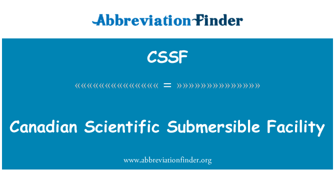 CSSF: Canadian Scientific Submersible Facility