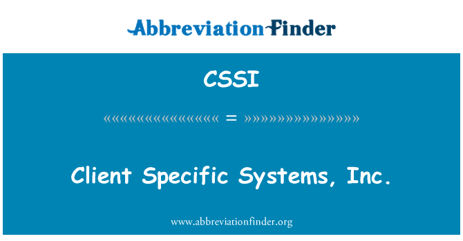 CSSI: Klijent specifične Systems, Inc