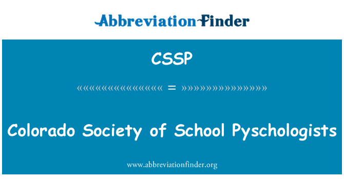 CSSP: 科羅拉多州社會的學校 Pyschologists