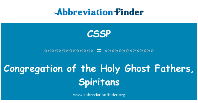 CSSP: Kongregasion de Saint fantom zansèt nou yo, Spiritans