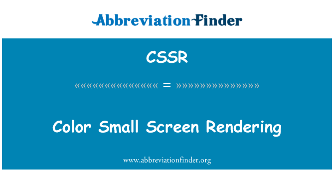 CSSR: Rendro lliwiau sgrin fach