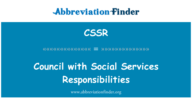 CSSR: Council with Social Services Responsibilities