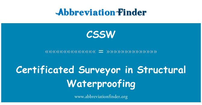 CSSW: Sertifikuota dokumentus struktūrinių hidroizoliacijos