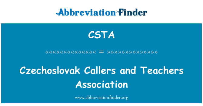 CSTA: Čehoslovākijas zvanītāji un skolotāju asociācija