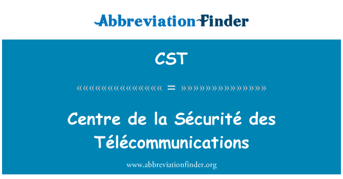 CST: Centre de la Sécurité des Télécommunications