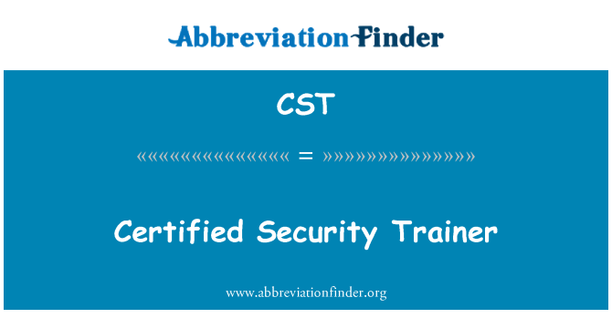 CST: Certified Security Trainer