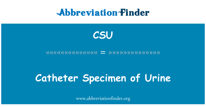 CSU: Katheter Specimen van Urine
