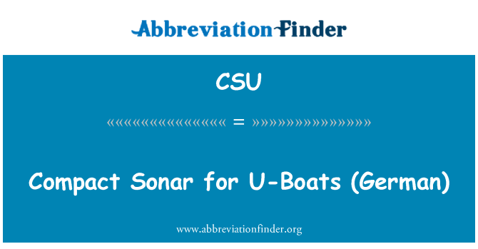CSU: Compacte Sonar voor U-boten (Duits)