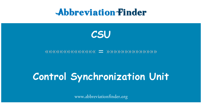 CSU: Unitate de control a sincronizării