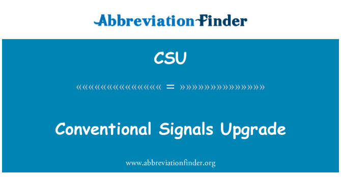 CSU: Conventionele signalen Upgrade