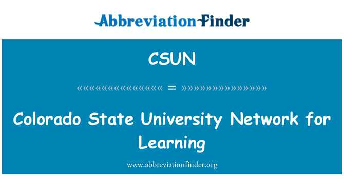CSUN: Colorado State University-Netzwerk für lernen