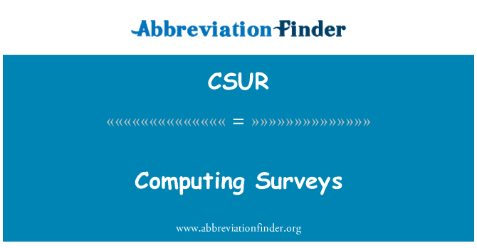 CSUR: Informatique sondaj