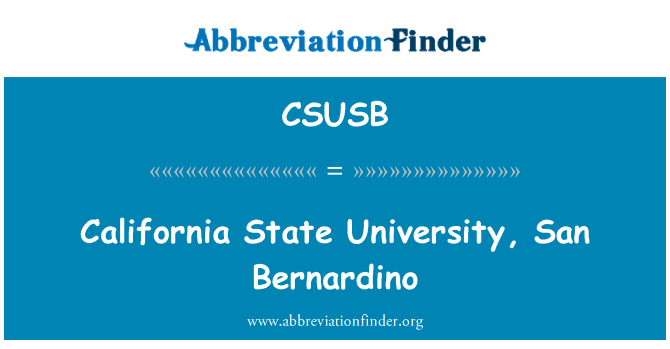 CSUSB: California State University, San Bernardino