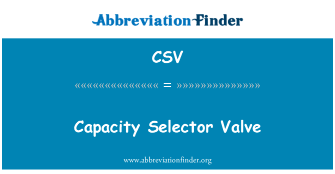 CSV: Il-valv selettur kapaċità