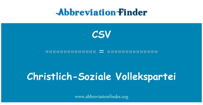 CSV: Christlich-Soziale Vollekspartei