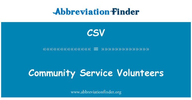 CSV: Community Service Volunteers