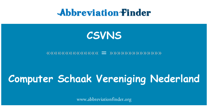 CSVNS: Arvuti Schaak Vereniging Nederland