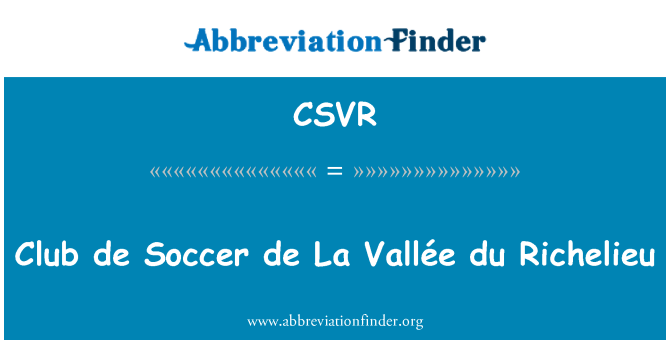 CSVR: Club de fotbal de La Vallée du Richelieu