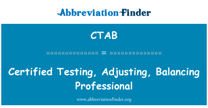 CTAB: Sertifikalı test, ayar, profesyonel Dengeleme