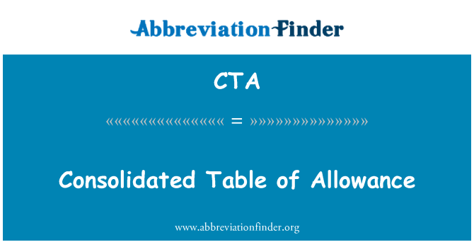 CTA: Tabelul consolidat de indemnizaţie