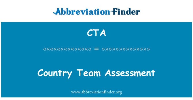 CTA: Country Team Assessment