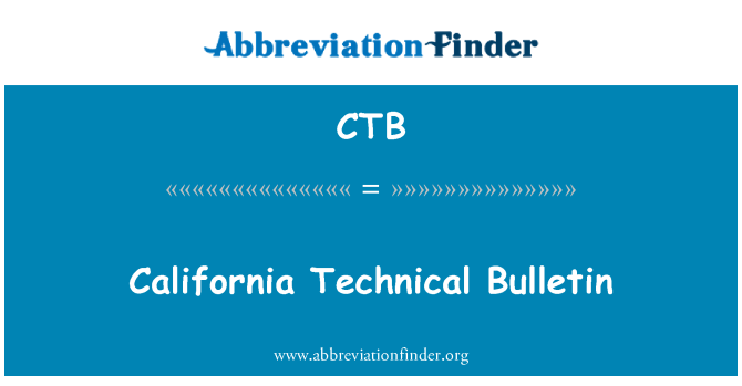 CTB: 加利福尼亞州技術公告