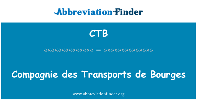 CTB: Compagnie des 전송 드 부르 주