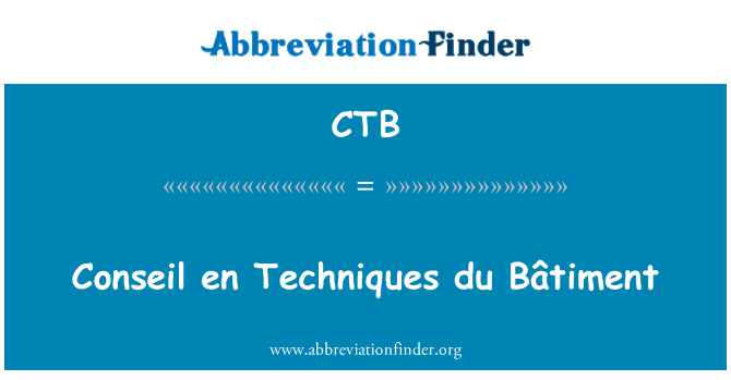 CTB: Pl Conseil techniki du Bâtiment