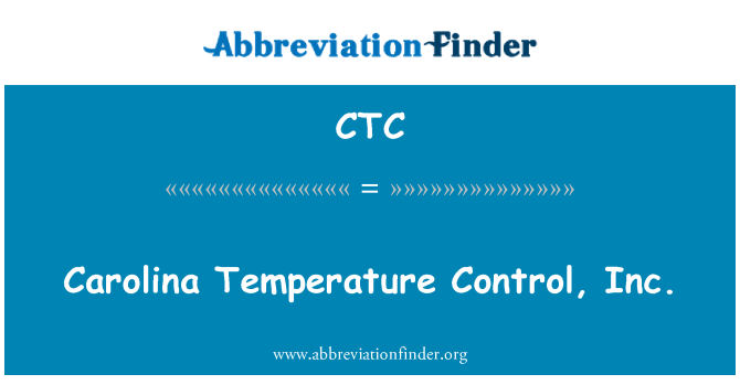 CTC: Carolina nhiệt độ kiểm soát, Inc