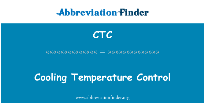 CTC: Contrôle de la température de refroidissement