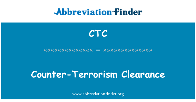 CTC: انسداد دہشت گردی کی کلیئرنس