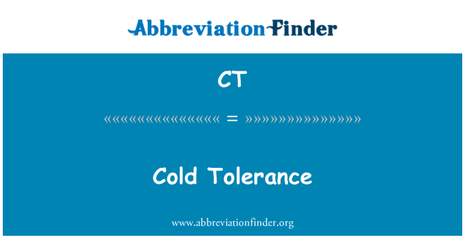 CT: Tolerància fred