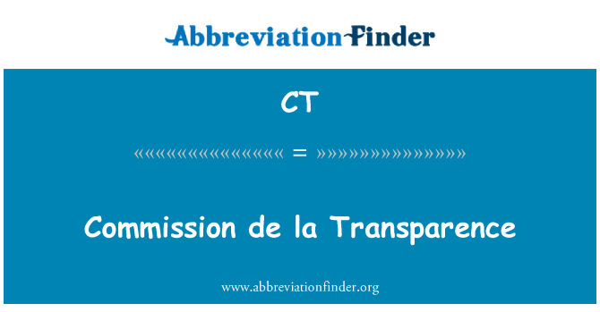 CT: Comisia de la transparenta