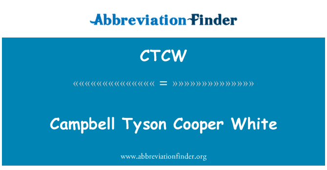 CTCW: Campbell Tyson Cooper valge