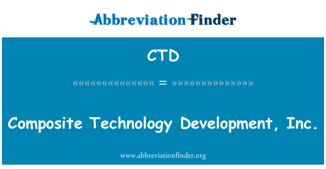 CTD: مركب تكنولوجيا التنمية، وشركة