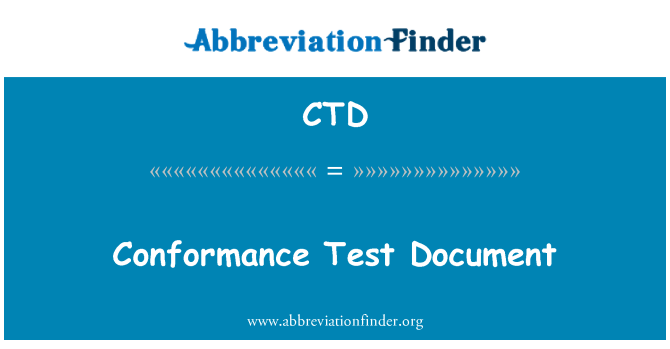 CTD: Documento di Test di conformità