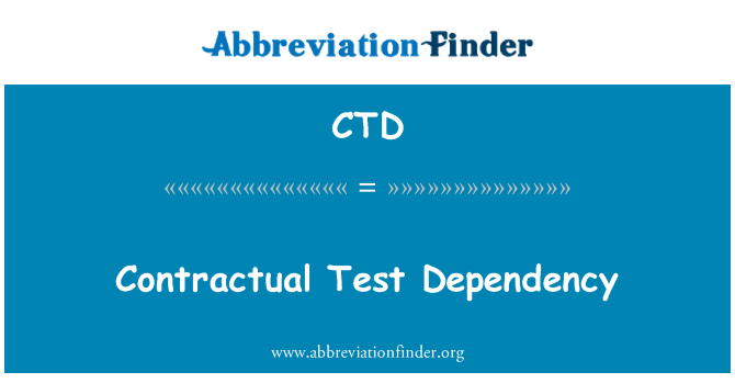 CTD: Zależności umownych Test