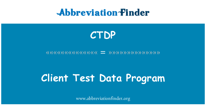 CTDP: برنامه اطلاعات مشتری آزمایش