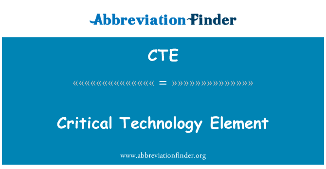 CTE: Elemento crítico de tecnologia