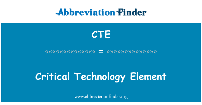 CTE: Elemen teknologi kritis
